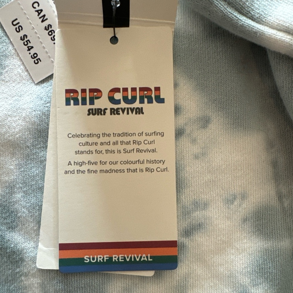 Rip Curl Twin Fin Sweatshirt With Logo and Stiched Sleeving Women Size Small - Picture 2 of 10